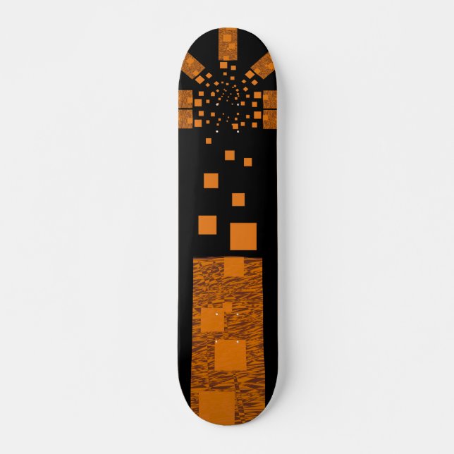Skateboard Orange alerte flotter skate carré étoiles boîte no (Devant)