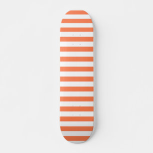 Skateboard Orange Coral Couleur Rayures Vacances Été Pastel