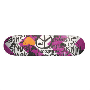 Skateboard Orange de graffiti