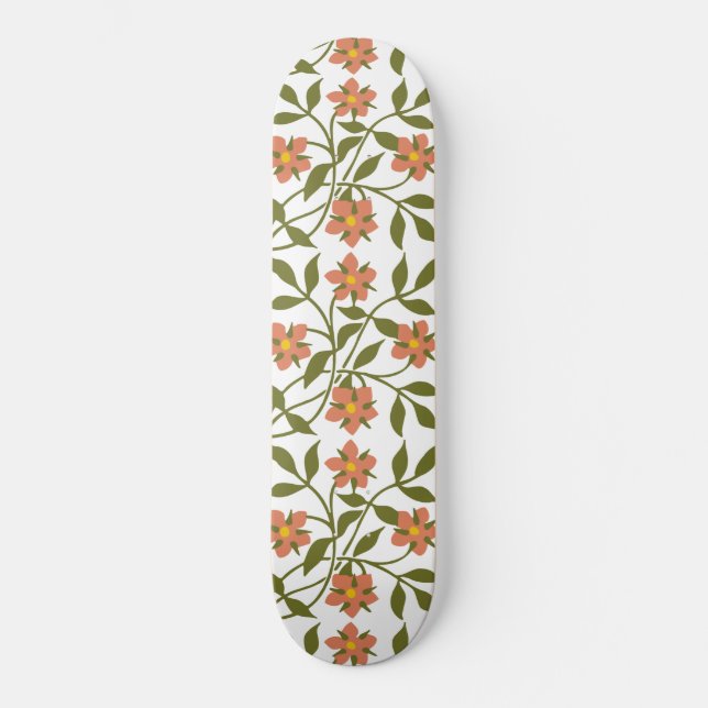 SKATEBOARD ORANGE FLEURS (Recto)