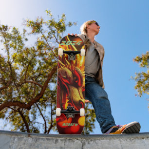 Skateboard Orange Gold 'Année chinoise du Dragon 2024'