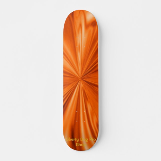 SKATEBOARD ORANGE RÉDUCTEUR DE FLAMING PRO SKATEBOARDS (Devant)