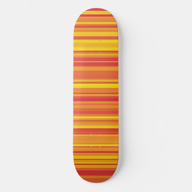 Skateboard Orange rouge jaune rayures (Recto)