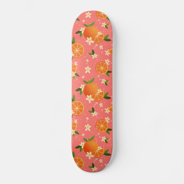Skateboard Oranges et fleurs d'oranges (Recto)