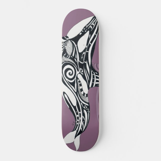Skateboard Orca Killer Whale mauve Purple Tlingit Tribal Encr (Recto)