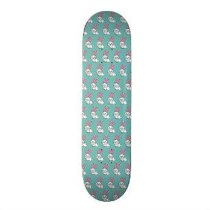 Skateboard Oreilles de queue pelucheuse blanche chanceuse de