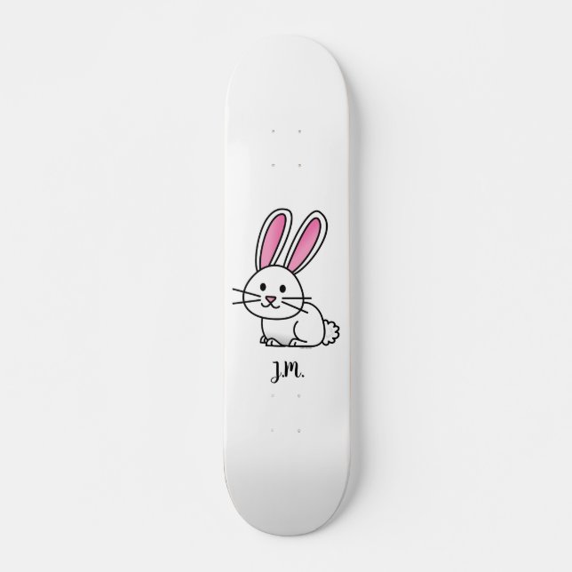 Skateboard Oreilles de queue pelucheuse blanche chanceuse de (Devant)