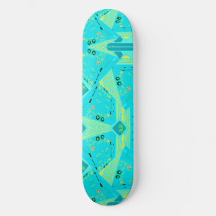 Skateboard Origami Chintz (L) Turquoise Jaune Turquoise