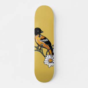 Skateboard Oriole Bird Daisy Flower Nature Art