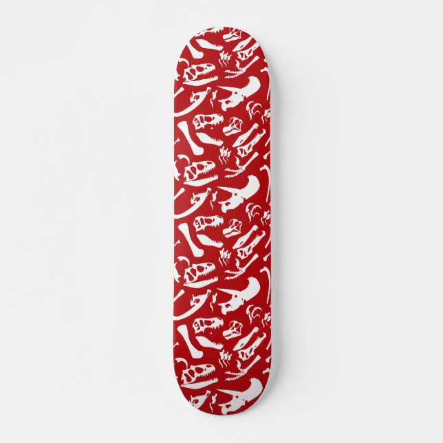 Skateboard Os de dinosaure (rouges) (Devant)