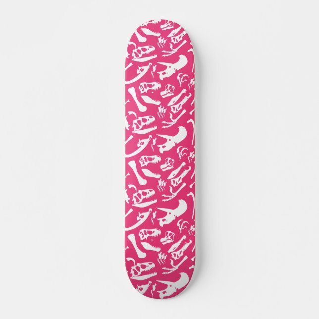 Skateboard Os dinosaures (rose) (Devant)