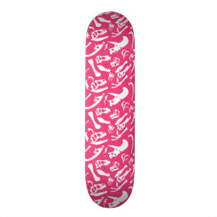 Skateboard Os dinosaures (rose)