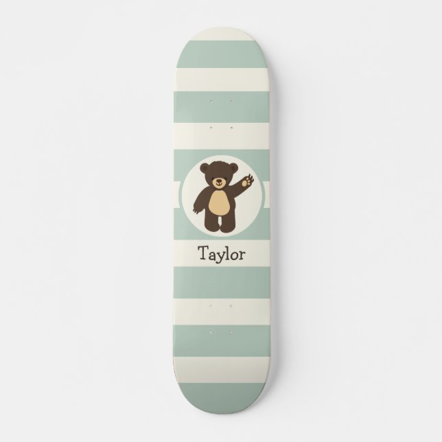 Skateboard Ours Brown Bois mignon; Grandes Vert Sage (Devant)