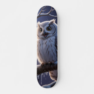 Skateboard Owl in the Cold Winter