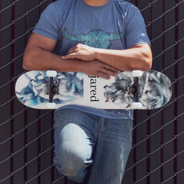 Skateboard Pack loup personnalisé (Extérieur 3)