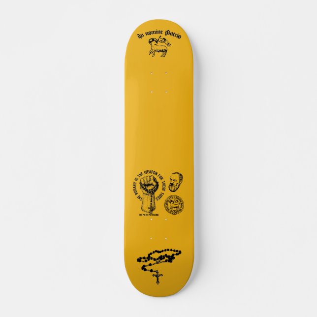 Skateboard Padre Pio Skateboard, pont de 7 ¾ po (Devant)