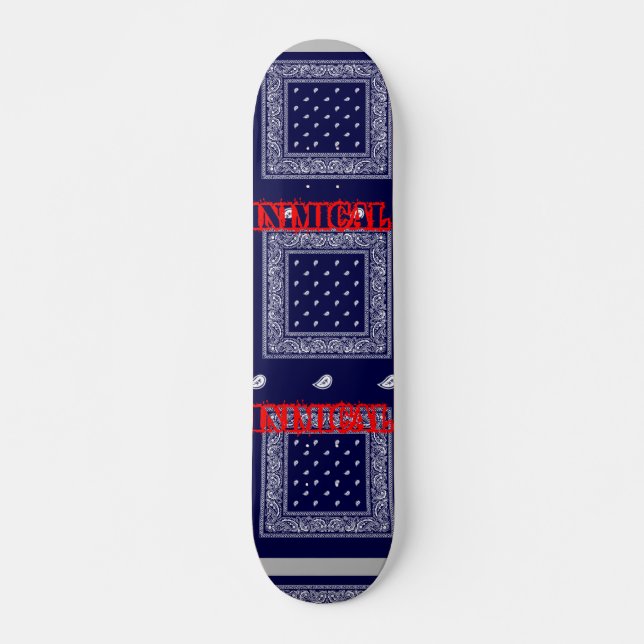 Skateboard Paisley bleu immatériel (Devant)