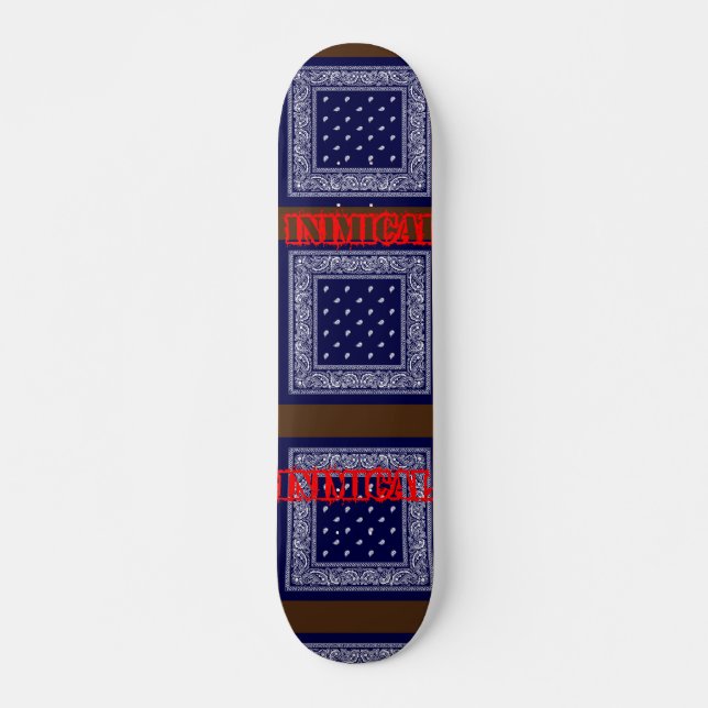 Skateboard Paisley bleu inimitable  (Devant)