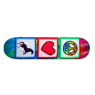 Skateboard Paix, amour, chevaux