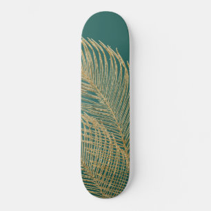 Skateboard Palm Feuille Finesse Line Art avec Gold Foil #4