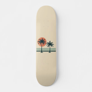 Skateboard Palmier tropical rétro/vintage