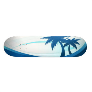 Skateboard Palmiers sur la planche à roulettes de plage