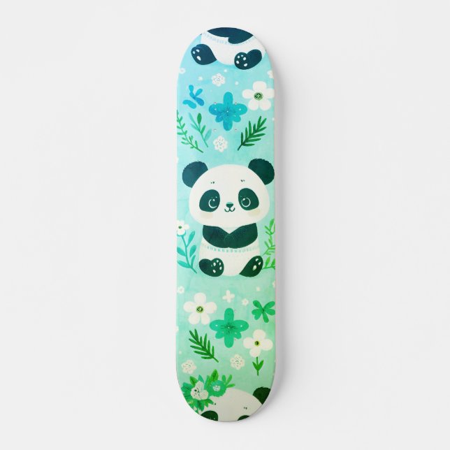 Skateboard Panda Bear Motif Vert Imprimer (Devant)