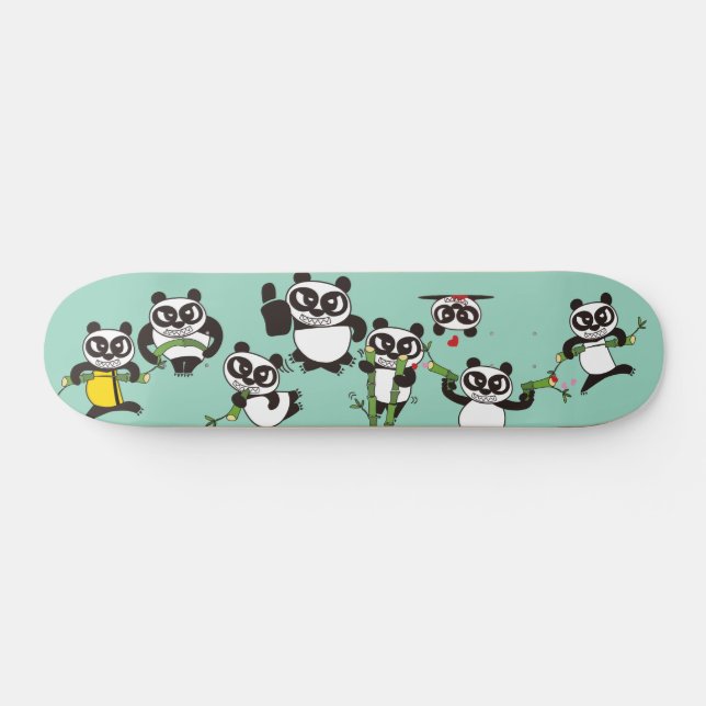 Skateboard pandas visage en colère planche à roulettes (Horz)
