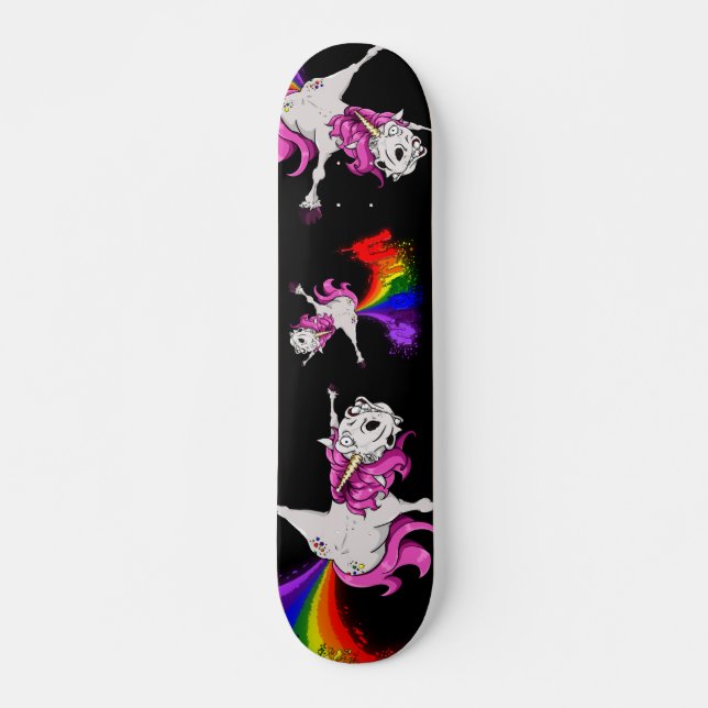 Skateboard panier arc-en-ciel de licorne (Devant)