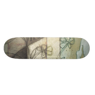 Skateboard Panneau de jardin avec le feuille, les fleurs, et