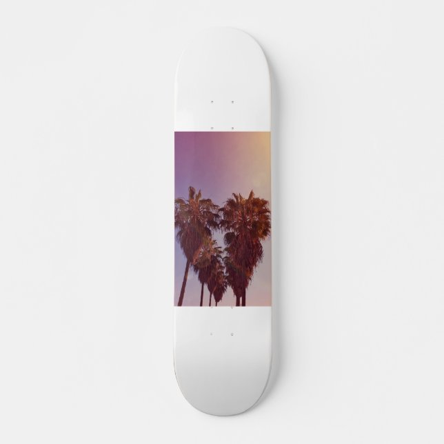 Skateboard Panneau de patin de photo de palmier de coeur (Devant)