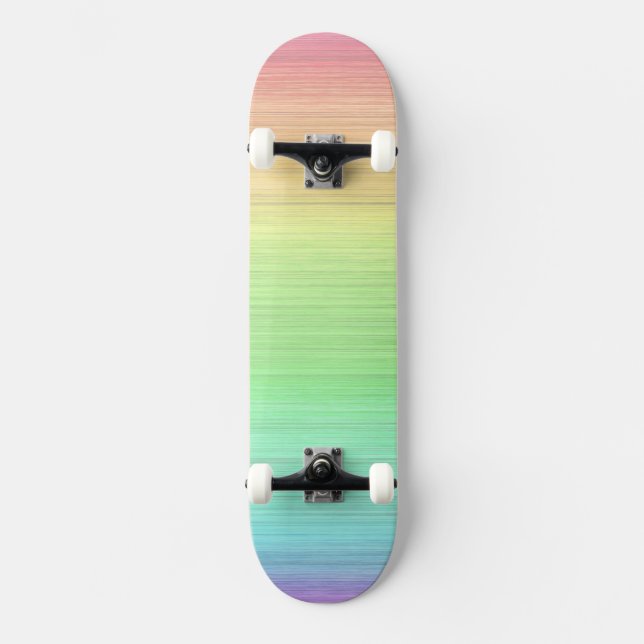 Skateboard Panneau en pastel parfait d'arc-en-ciel (Recto)