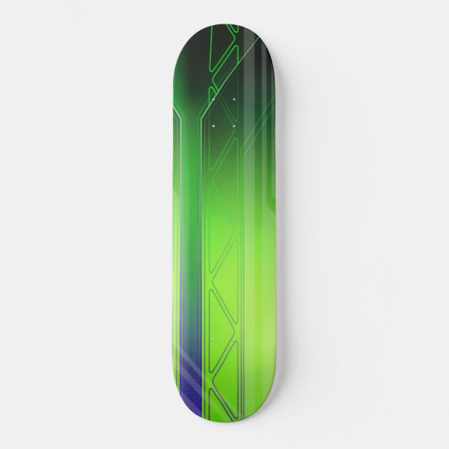 Skateboard Panneau Holographique Sci-Fi vert et noir (Recto)
