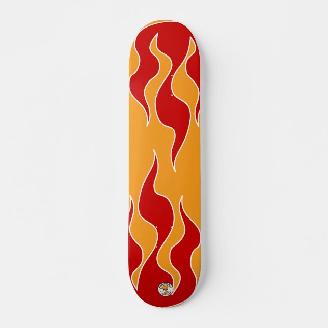 Skateboard Panneau rouge de flamme (Devant)