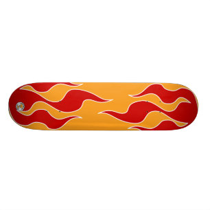 Skateboard Panneau rouge de flamme