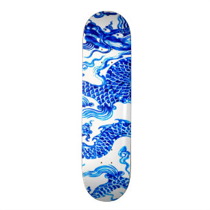 Skateboard Panneau vintage de mur d'art de vase à dragon