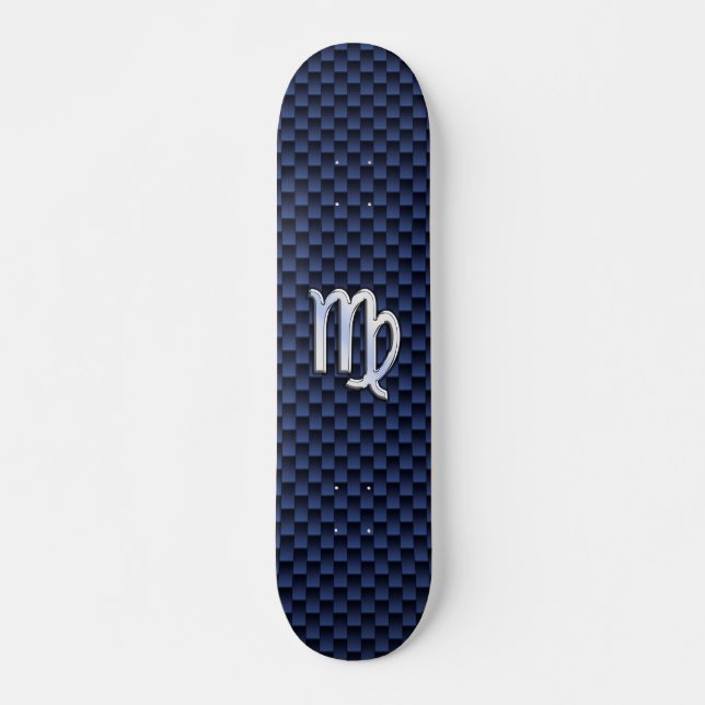 Skateboard Panneau Virgo Zodiac couleur carbone bleu marine (Devant)