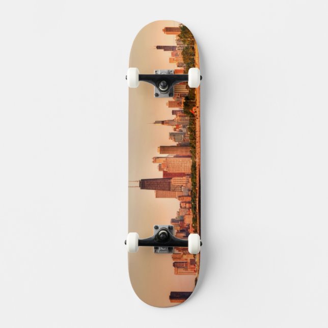 Skateboard Panorama d'horizon de Chicago au lever de soleil (Recto)