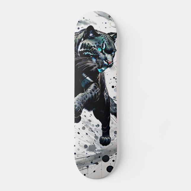 Skateboard Panthère Abstraite (Recto)