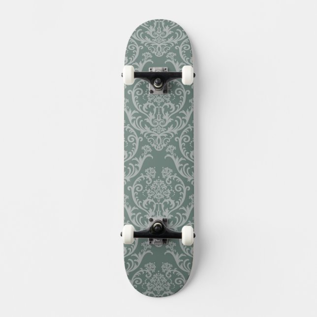 Skateboard Papier peint floral vert (Recto)