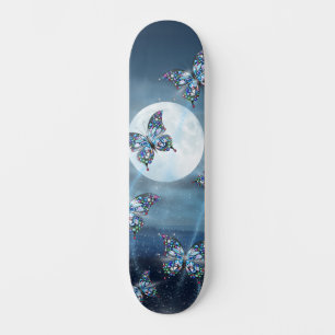 Skateboard Papillon au Clair de Lune