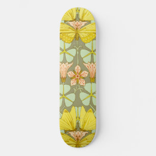 Skateboard Papillon Floral Art Nouveau