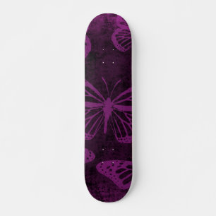 Skateboard Papillon Monarque Noir et Violet