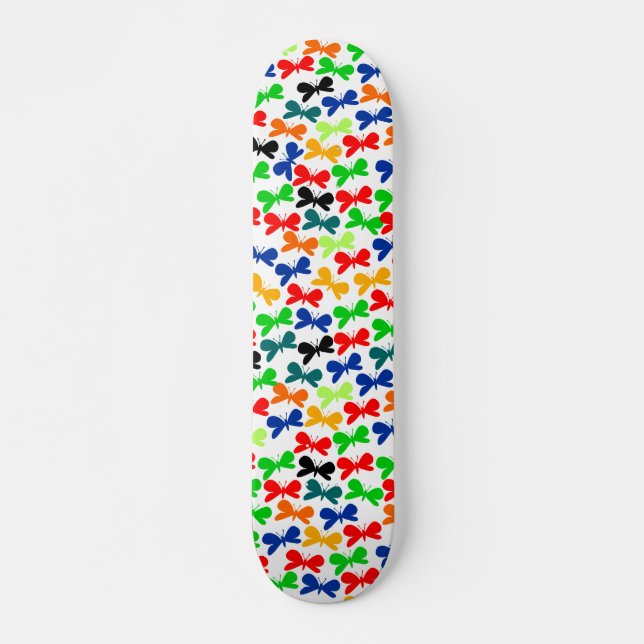 Skateboard Papillons multicolores (Devant)
