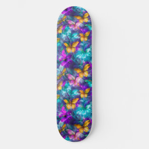 Skateboard Papillons pastel magique