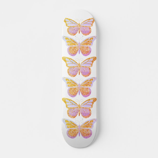 Skateboard Papillons Purple Or Éperche (Devant)