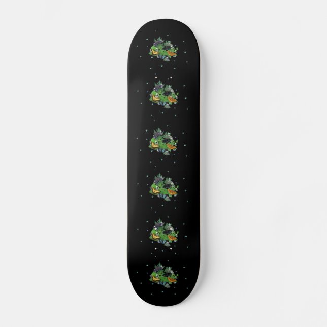 Skateboard Papillons sur Feuille (Recto)