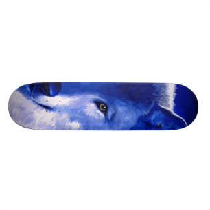 Skateboard Par la lumière de la planche à roulettes bleue de