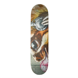 Skateboard Paresse mignonne DJ d'écouteur de graffiti