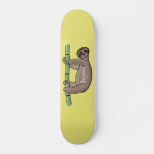 Skateboard Paresse souriante mignon sur dessin animé en bambo